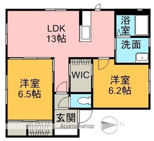 ハーミテージC棟(2LDK/2階)の間取り写真