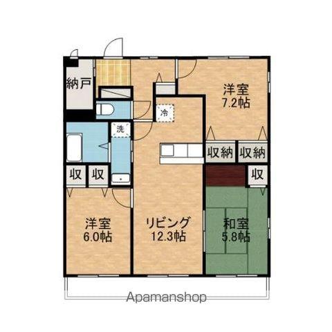 エクセレントハイツ(3LDK/1階)の間取り写真