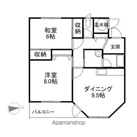 グランデ新形(2DK/3階)の間取り写真