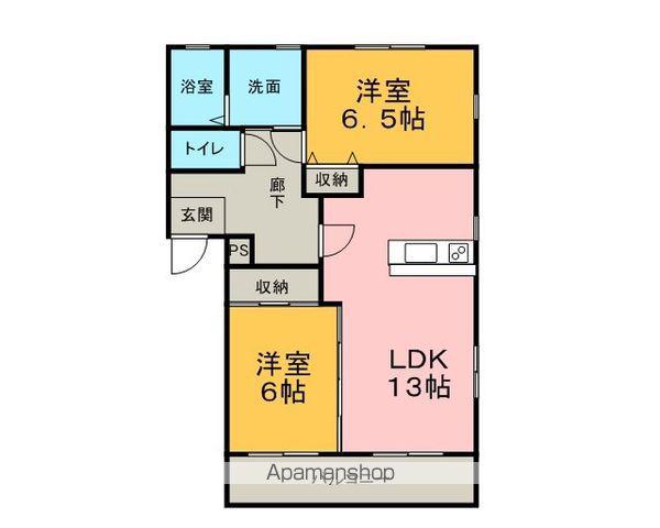 スピーリアB(2LDK/1階)の間取り写真