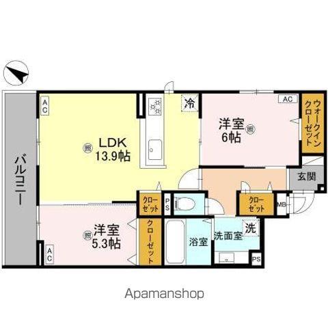 RETREAT 25(2LDK/3階)の間取り写真