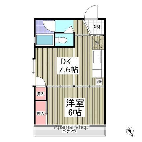 ダイドー1番館(1DK/4階)の間取り写真