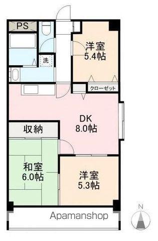 ディアコート茜(3DK/8階)の間取り写真