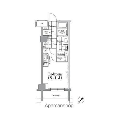 ONE ROOF FLAT TSUKISHIMA(ワンルーム/2階)の間取り写真