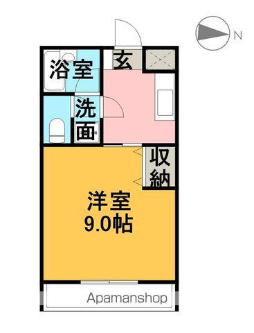 サイドポケット(1K/1階)の間取り写真