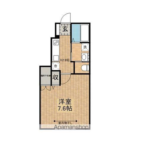 テゾーロ梨木A棟(1K/1階)の間取り写真