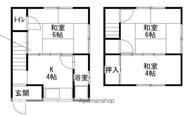 高和荘(3K/1階)の間取り写真