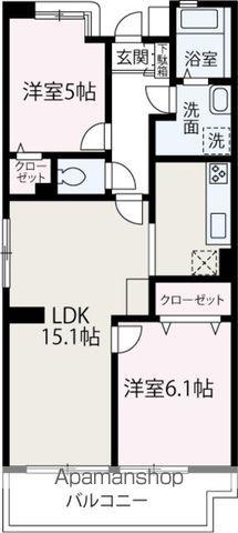 ビラクレール(2LDK/1階)の間取り写真