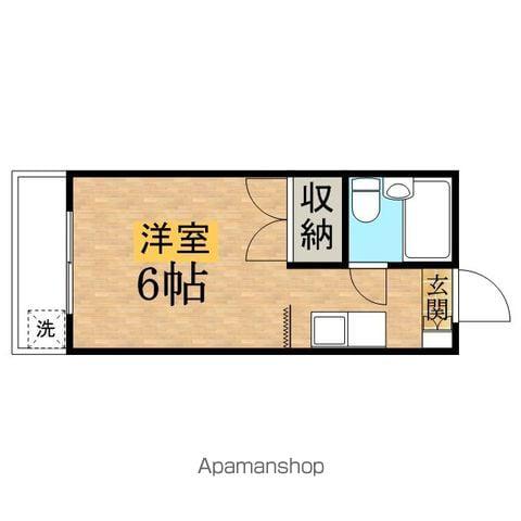 ニューパリヤⅡ(ワンルーム/2階)の間取り写真