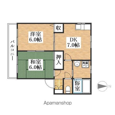 アマービレ九之坪(2DK/2階)の間取り写真