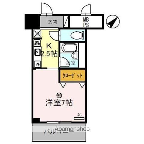サンタウン竹鼻A棟(1K/5階)の間取り写真
