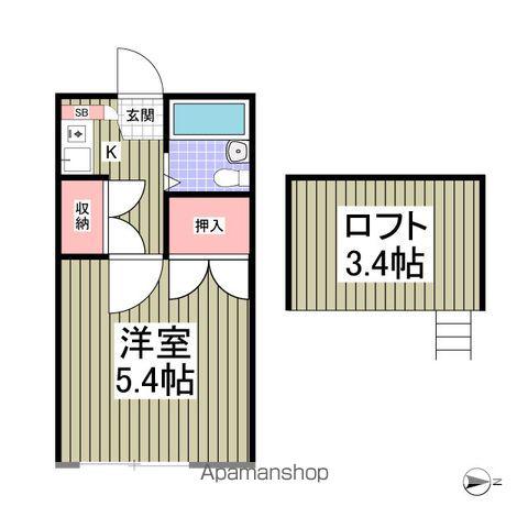 ジョリー名都借(1K/1階)の間取り写真