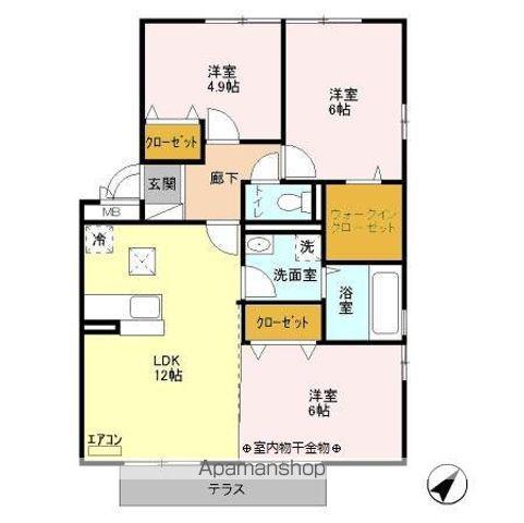 ブラントロワ(3LDK/1階)の間取り写真