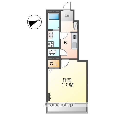 チェリーコート(1K/1階)の間取り写真