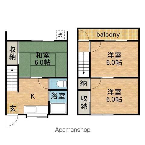品川三喜コーポ(3K/1階)の間取り写真