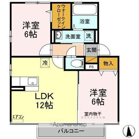 グランド メゾンB(2LDK/2階)の間取り写真