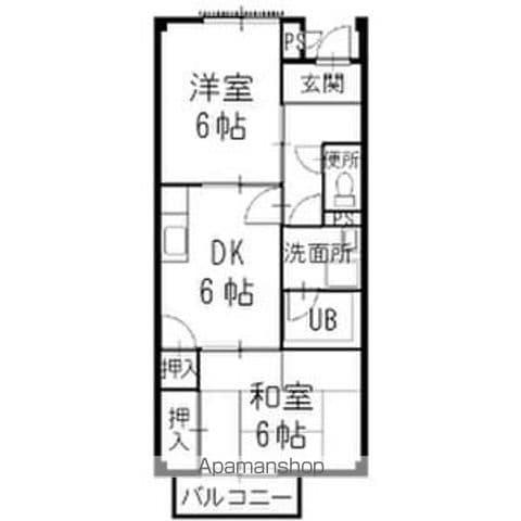 SURPLUS沖野(2DK/2階)の間取り写真