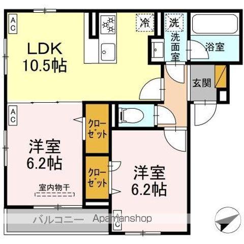 RESI NOIR(2LDK/3階)の間取り写真