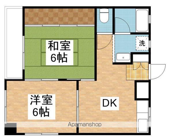 サンライフ竹尾(2DK/2階)の間取り写真