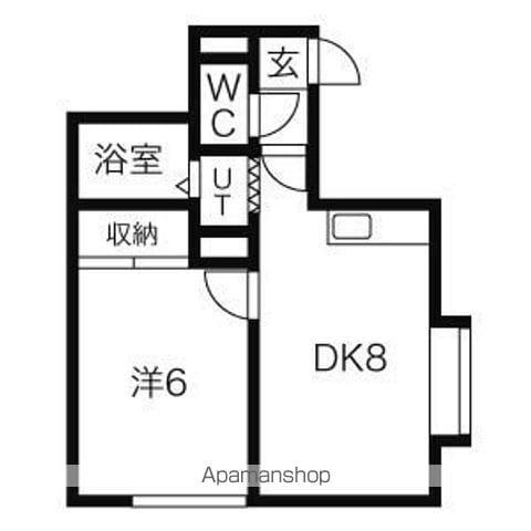 MマエダⅢ(1DK/3階)の間取り写真