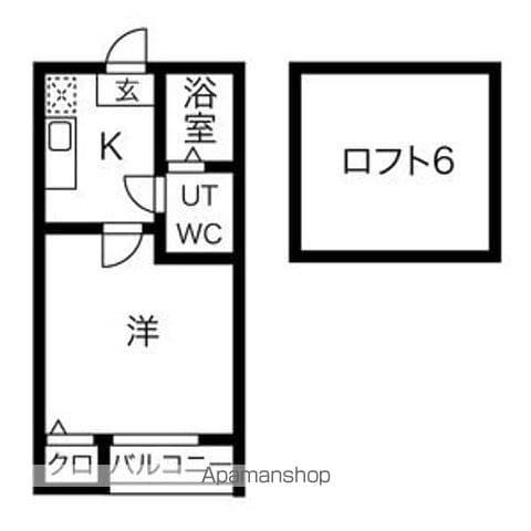 コンパートハウス上飯田(1K/1階)の間取り写真