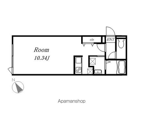BRANCHE城西(1K/2階)の間取り写真