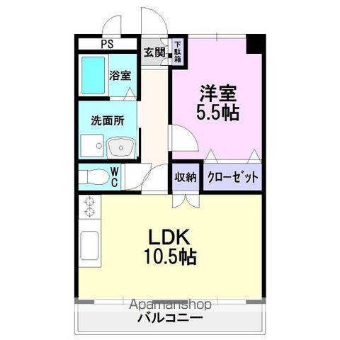 サンフィットコンフォースⅡ(1LDK/1階)の間取り写真