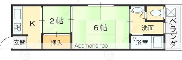 第一田中ハイツ(2K/2階)の間取り写真