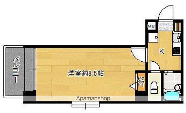ヴォーヌンク日赤通(1K/6階)の間取り写真