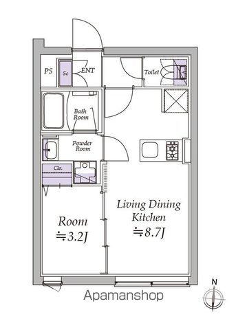 アトリオフラッツ清澄白河(1LDK/2階)の間取り写真