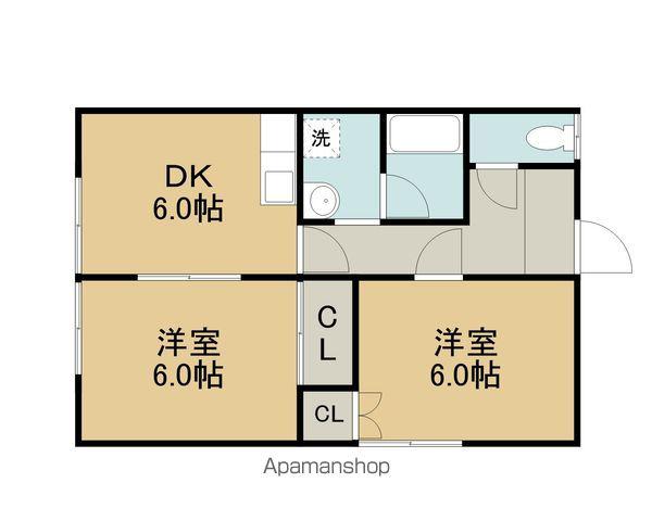 グリーンビレッジ日吉(2DK/1階)の間取り写真
