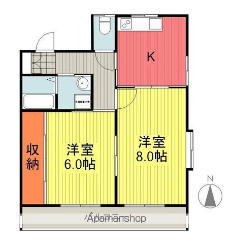 アメニティーマンションカネコ(2K/1階)の間取り写真