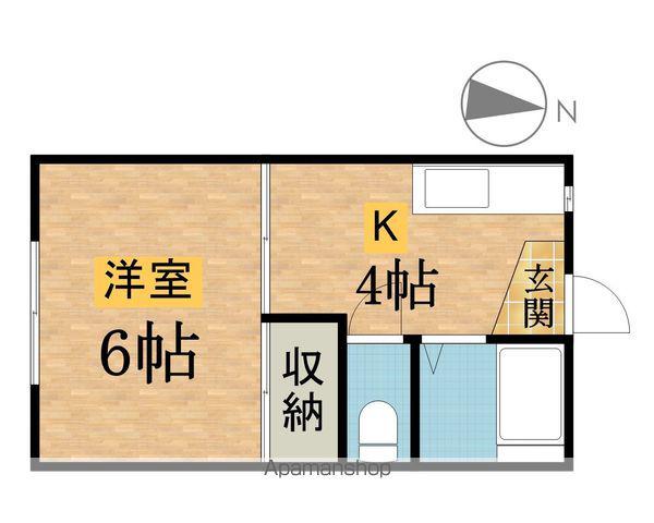 フレグランス富士森Ⅰ(1K/2階)の間取り写真