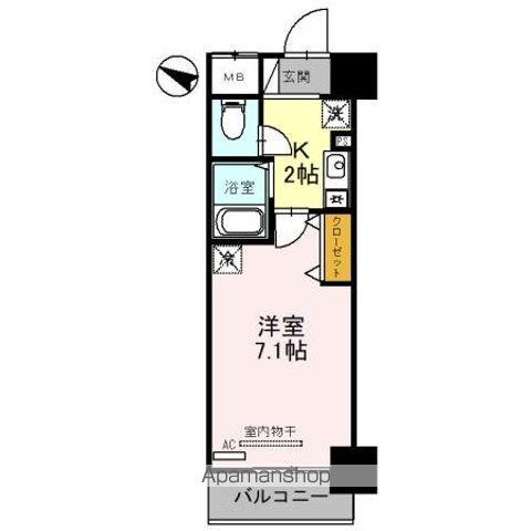 ユニスペースコープイサム(1K/3階)の間取り写真