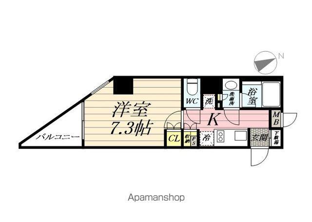シーズンフラッツ浅草(1K/12階)の間取り写真