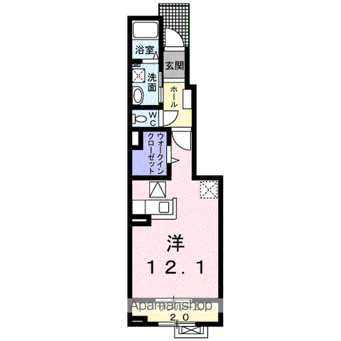 ヴィラ メリオール(1K/1階)の間取り写真