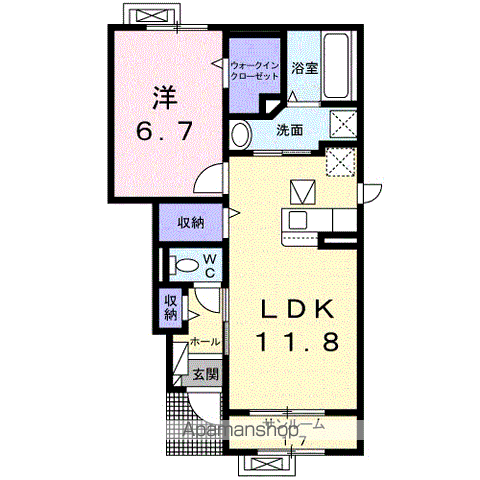 レガリアⅠ(1LDK/1階)の間取り写真