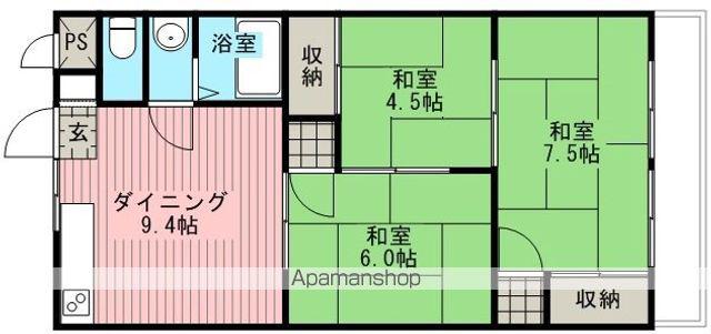 ひまわりマンション(3DK/3階)の間取り写真