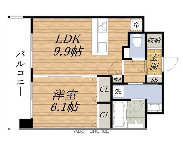 スプランディッドESAKAEKIMAE(1LDK/13階)の間取り写真