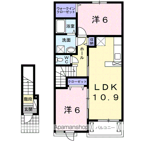 紀勢本線 御坊駅 徒歩5分 2階建 築8年(2LDK/2階)の間取り写真