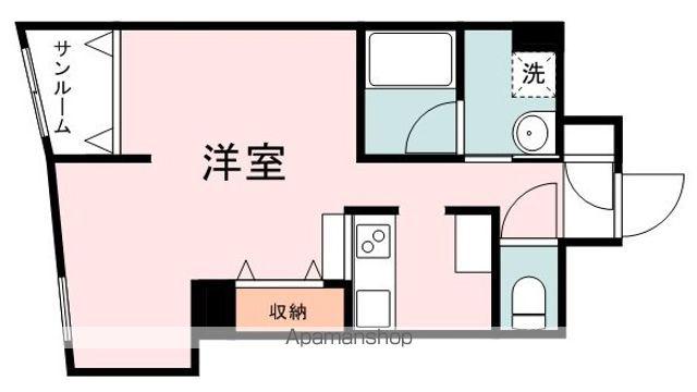 ふくやビル(1K/7階)の間取り写真