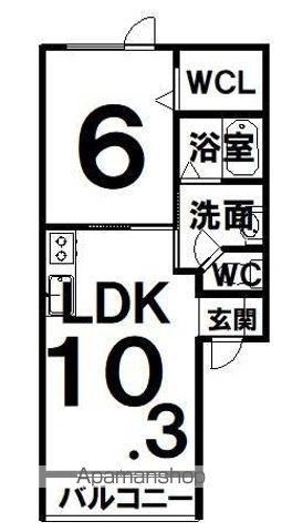 ラパーチェ(1LDK/2階)の間取り写真