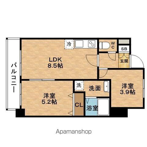 エスフォート福島LA LUNA(1SLDK/3階)の間取り写真