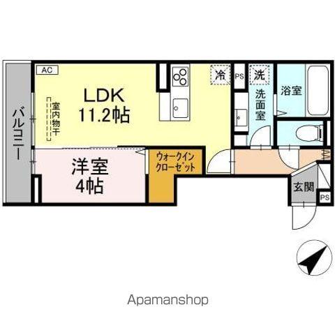D-ROOMCVIII(1LDK/2階)の間取り写真