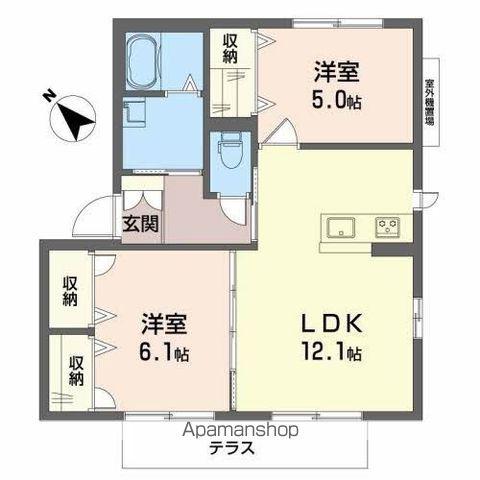 シーサイド TAJIRI(2LDK/2階)の間取り写真