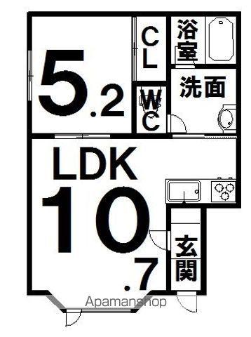 ガーデンヒル(1LDK/1階)の間取り写真