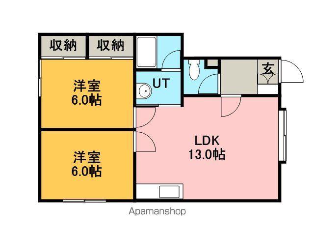 フレンド(2LDK/1階)の間取り写真