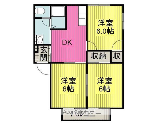 フレグランスみほり(3DK/2階)の間取り写真