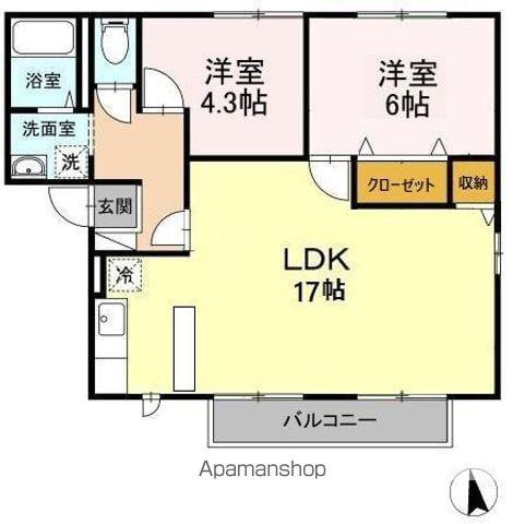 サラダ村C棟(3LDK/2階)の間取り写真