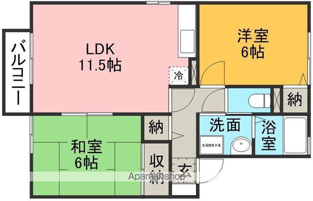蘇望フォレストC棟(2LDK/2階)の間取り写真